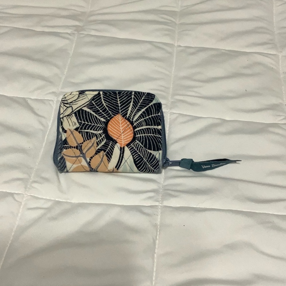 Vera Bradley Palm Floral Small Wallet Good Used Condition, Washed